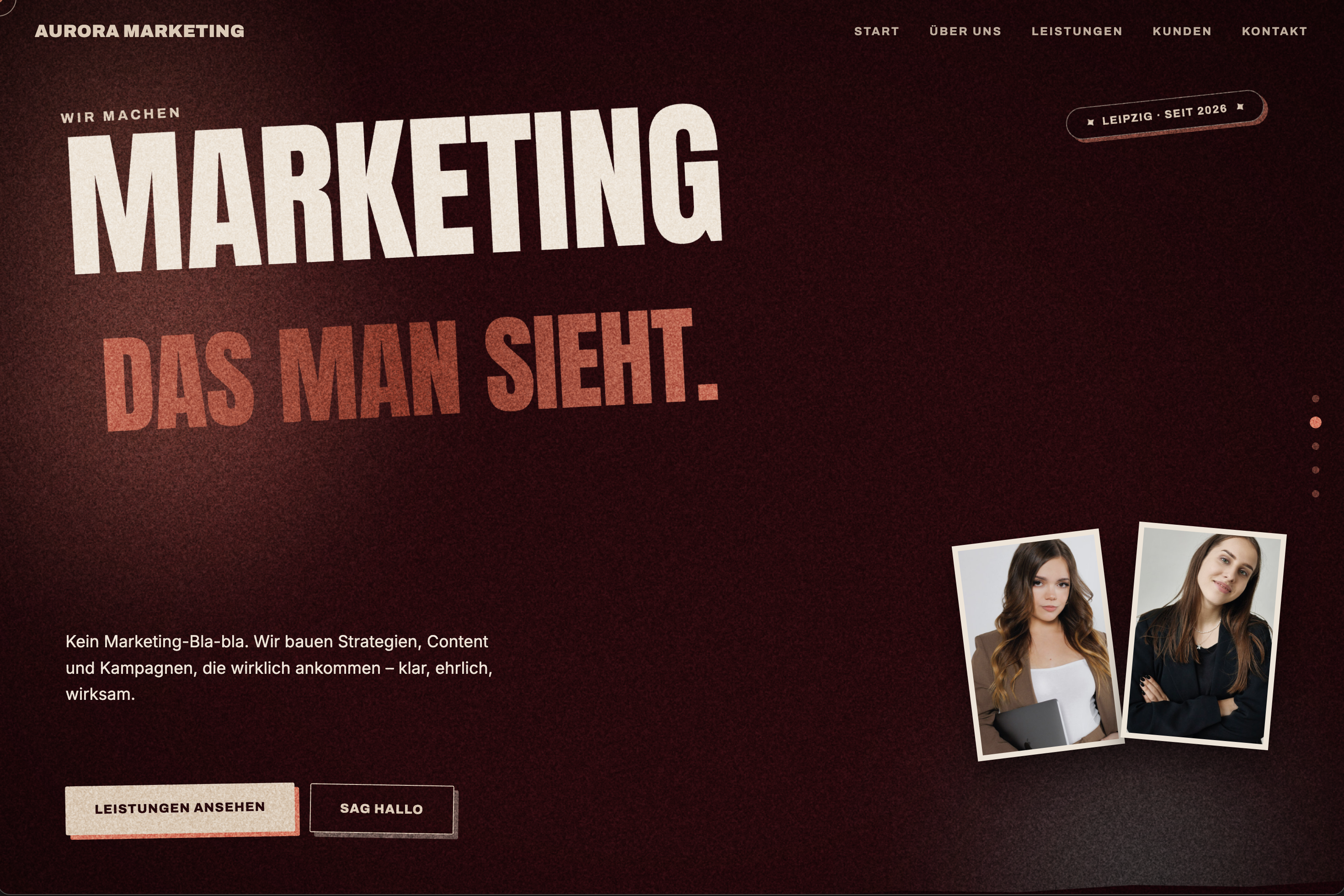 Screenshot: Aurora Marketing